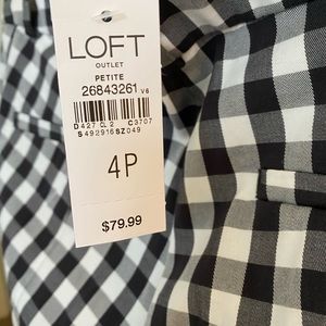 Loft Modern Skinny Ankle Petite Gingham Pants